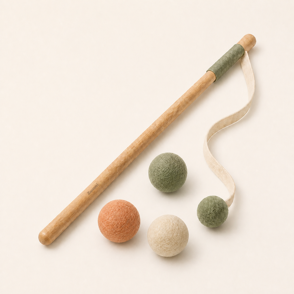 Zuremi Indoor Play Set with teaser wand and soft play balls
