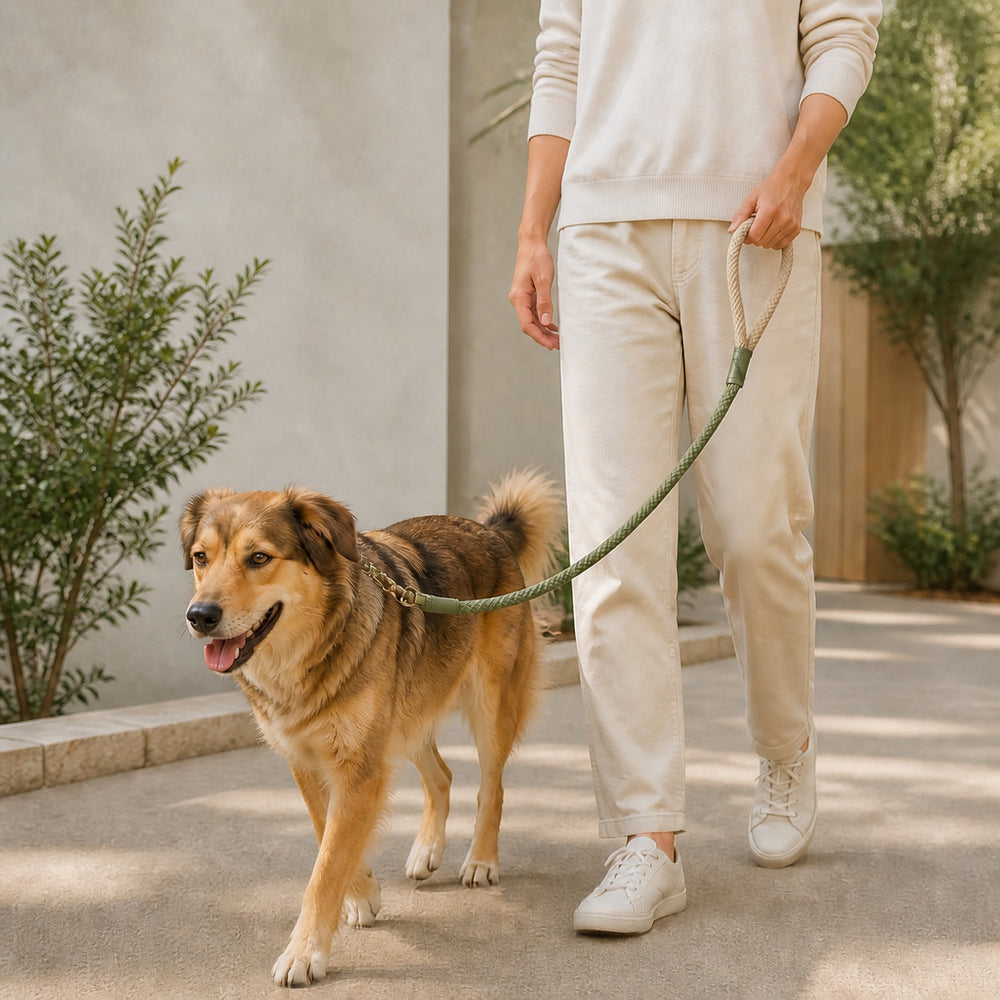 Zuremi Round Rope Dog Leash side view